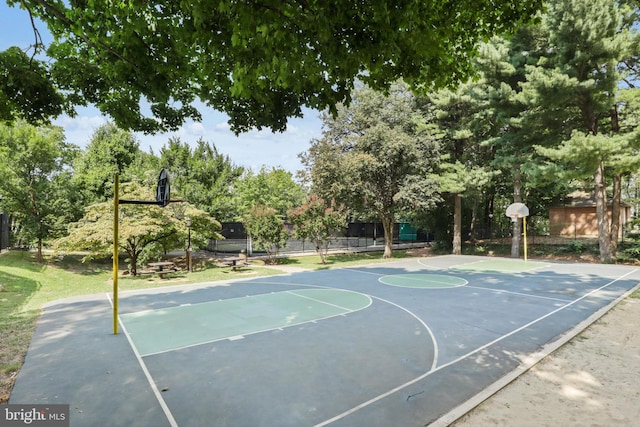 view of basketball court with community basketball court