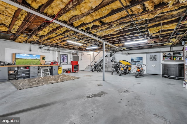 basement with sink