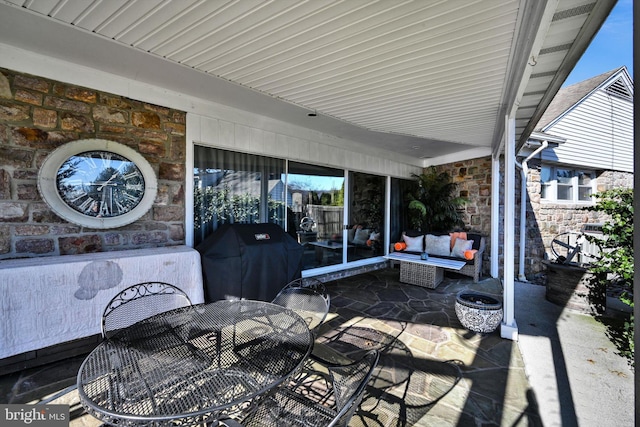 view of patio featuring area for grilling