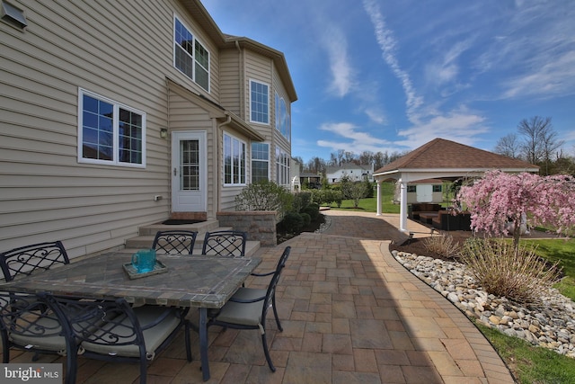 view of patio / terrace featuring a gazebo