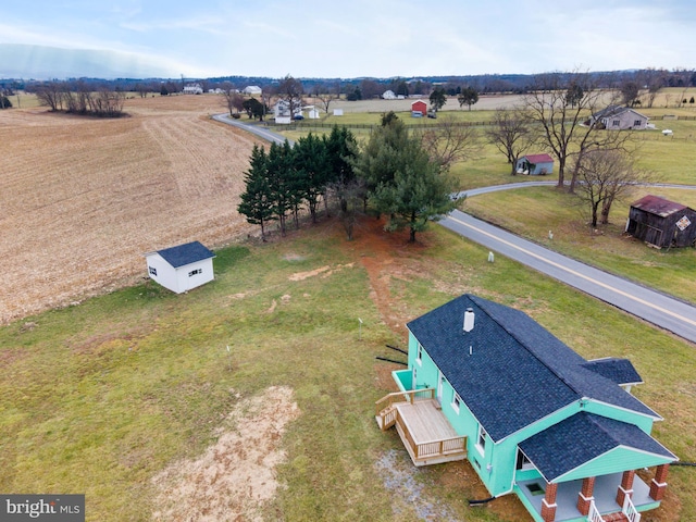 drone / aerial view featuring a rural view