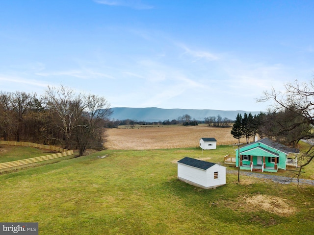 exterior space with a mountain view and a rural view