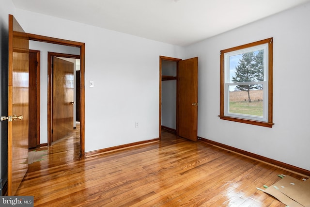 unfurnished bedroom featuring light hardwood / wood-style floors