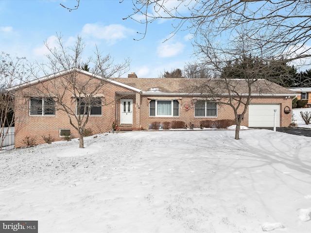 single story home with a garage