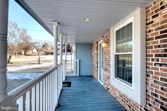 deck with covered porch