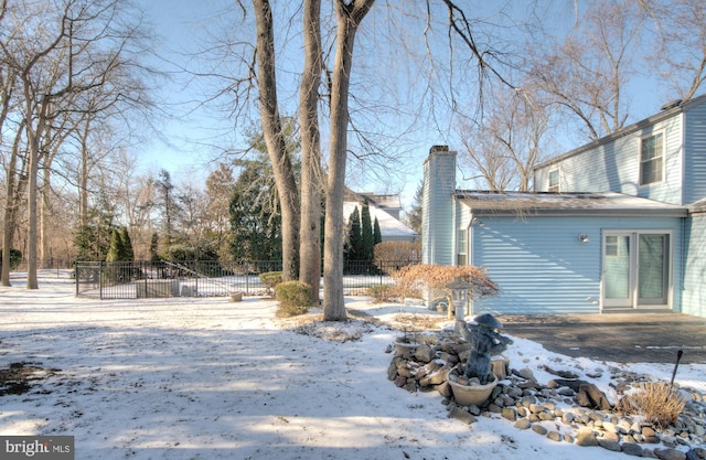 view of snowy yard