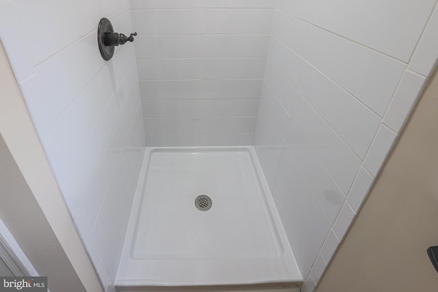 room details with a tile shower