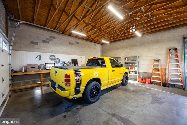 view of garage