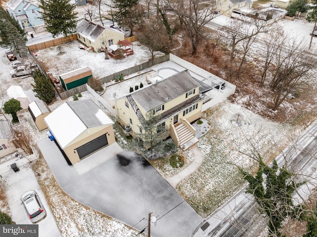 view of snowy aerial view