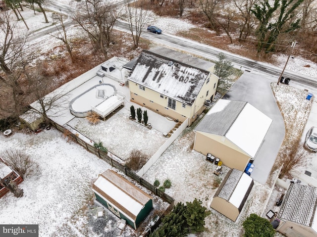 view of snowy aerial view