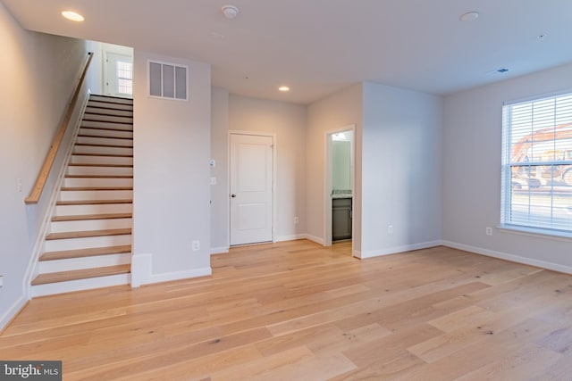 interior space featuring light hardwood / wood-style floors