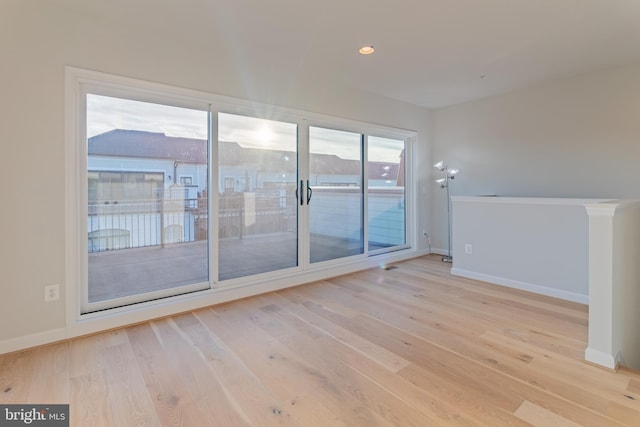 empty room featuring light wood-type flooring