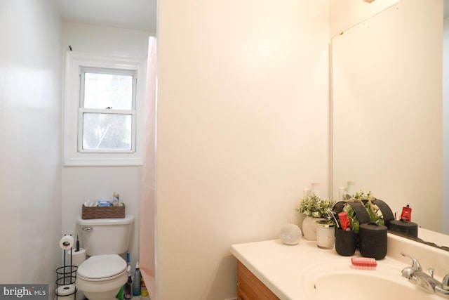 bathroom with toilet and vanity