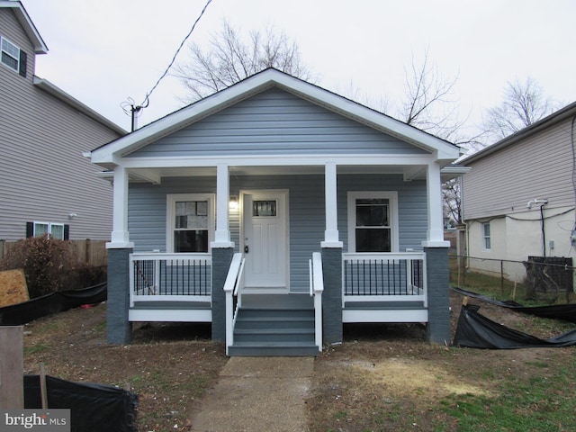 bungalow-style home with covered porch