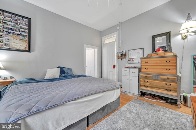 bedroom featuring light wood-type flooring