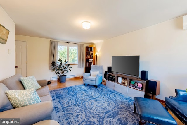 living room featuring hardwood / wood-style flooring