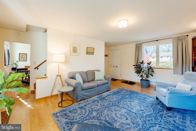 living room featuring wood-type flooring