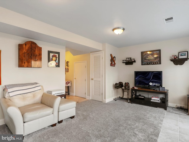 view of tiled living room