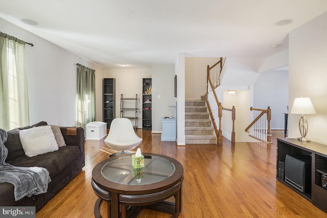 living room featuring light wood-type flooring