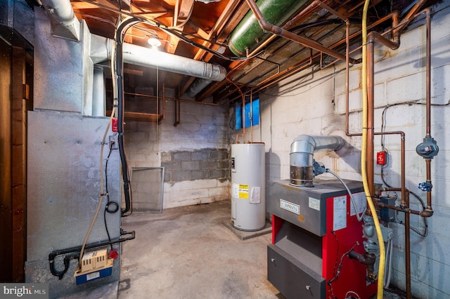 utility room featuring electric water heater