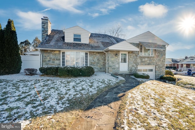 view of front facade with a garage