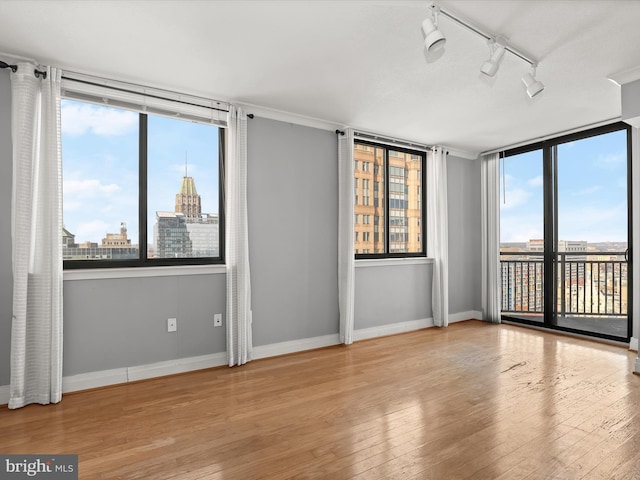 unfurnished room featuring wood-type flooring