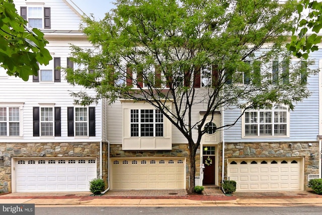 view of property with a garage