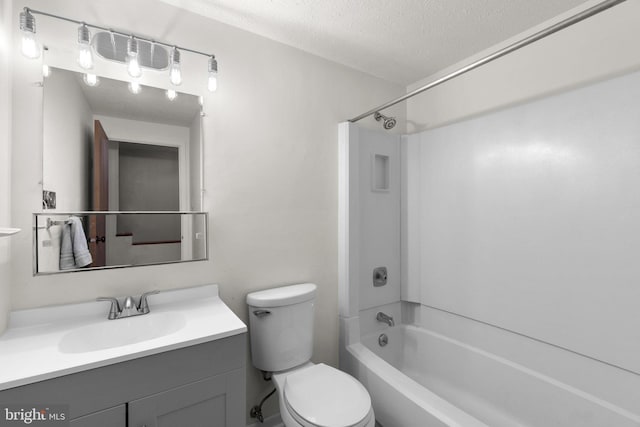 436 Heather Ridge Dr, Frederick, MD 21702 - full bath with toilet, vanity, shower / bath combination, and a textured ceiling
