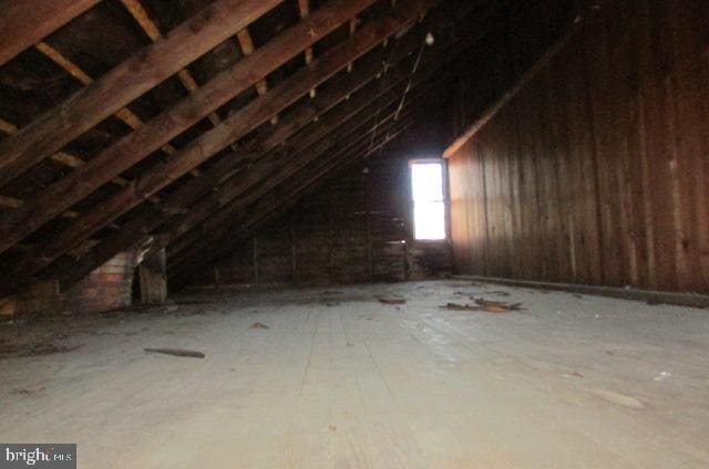 view of unfinished attic