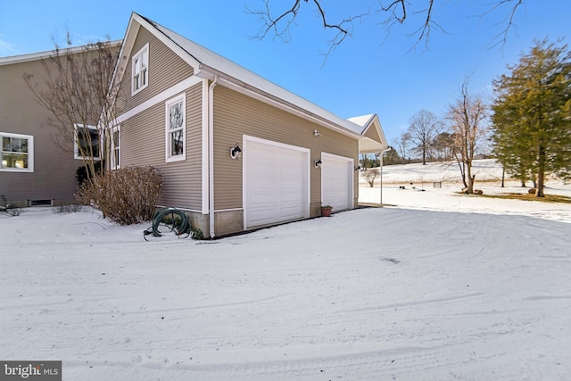 view of snow covered exterior