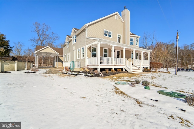 exterior space featuring covered porch