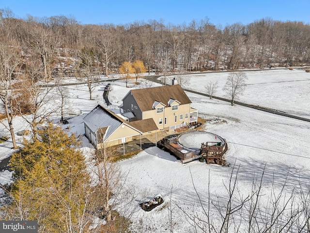 view of snowy aerial view