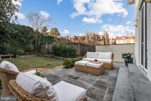 view of patio with an outdoor hangout area