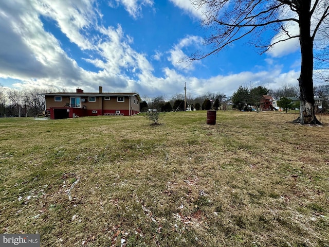 view of yard with a playground