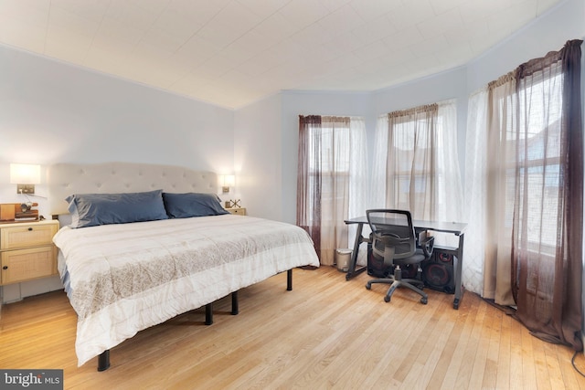 bedroom featuring light hardwood / wood-style floors