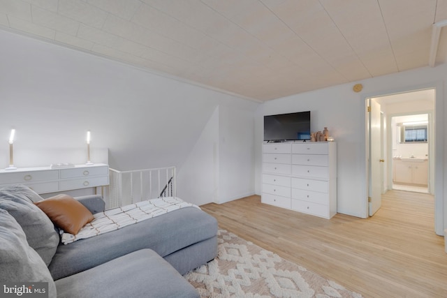 living room with light hardwood / wood-style flooring