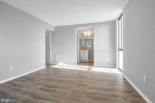 interior space with hardwood / wood-style flooring