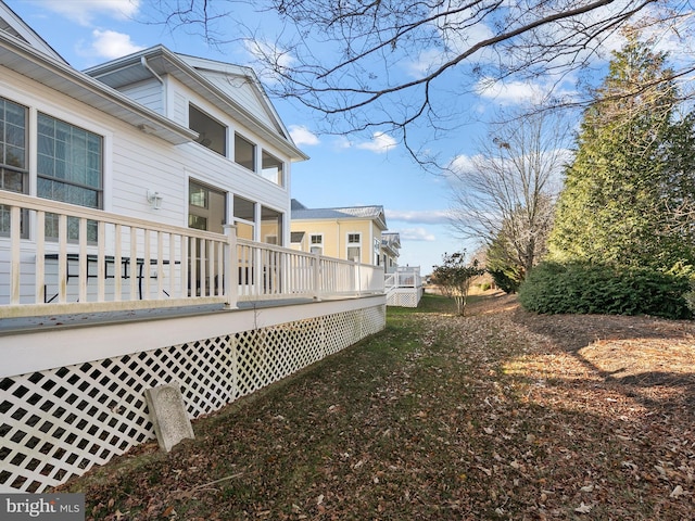 view of yard featuring a deck