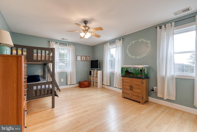 bedroom featuring light hardwood / wood-style floors