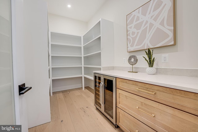 pantry with beverage cooler