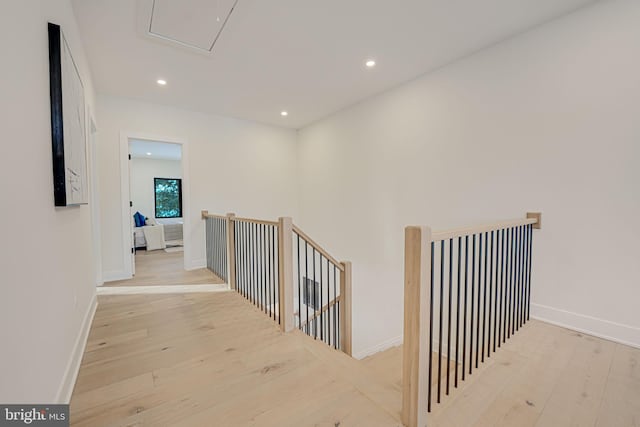 corridor featuring light wood-type flooring