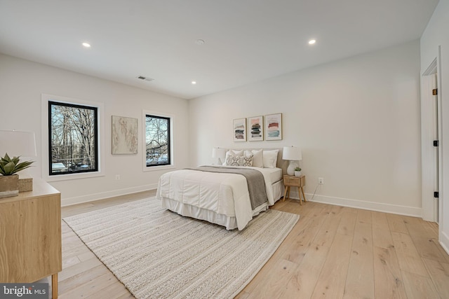 bedroom featuring light hardwood / wood-style floors