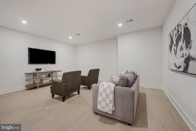 living room featuring light hardwood / wood-style floors