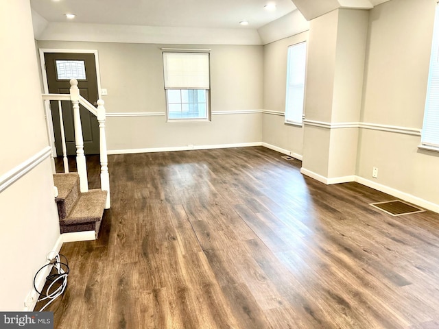 interior space featuring dark wood-type flooring