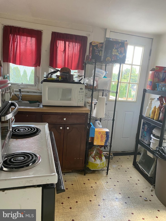 kitchen featuring dark brown cabinets and sink