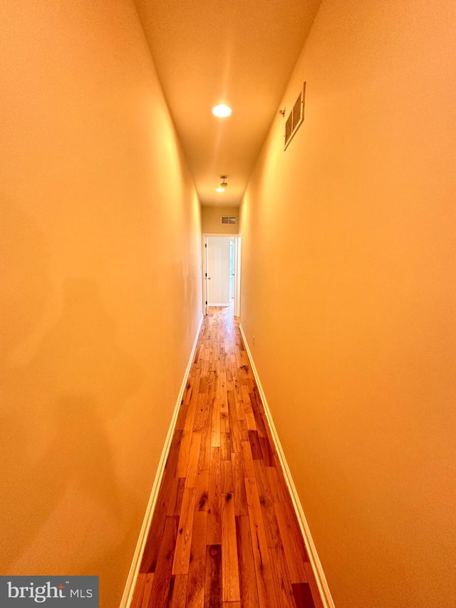 corridor featuring hardwood / wood-style floors