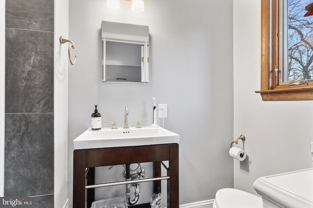 bathroom with sink and toilet