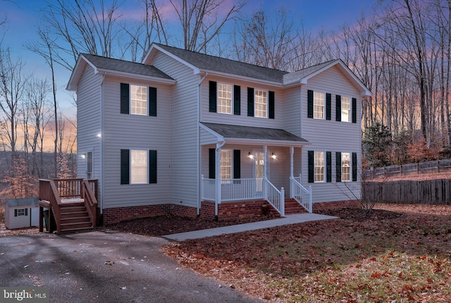 view of front of house featuring covered porch