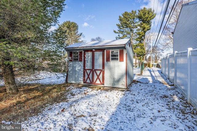 view of snow covered structure