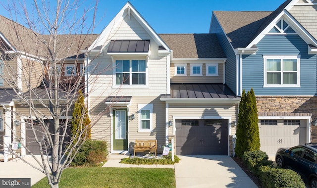 view of property with a garage